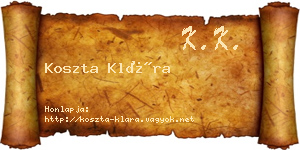 Koszta Klára névjegykártya